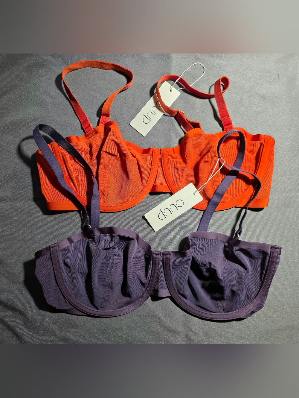 Two NWT CUUP bras - 36C Balconette Bra - Mars Burnt Orange & Dusk Purple